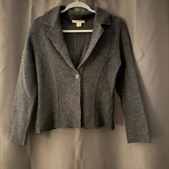 Free People Gray Knit Blazer Jacket - Picture 1 of 2